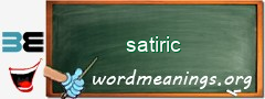 WordMeaning blackboard for satiric